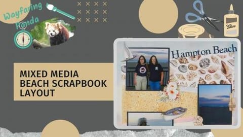 Mixed Media Beach Scrapbook Layout