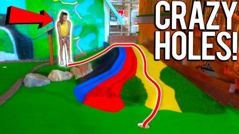 Insane ONE OF A KIND Mini Golf Course! - SLIDES! - Part 2...