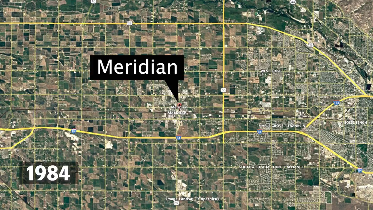 Satellite imagery shows Meridian ID growth 1984 to 2020 Idaho Statesman