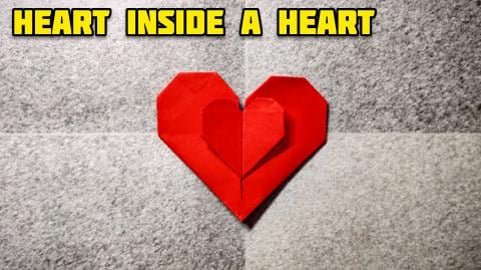 Origami Heart in Heart | Heart inside a heart | Valentine...