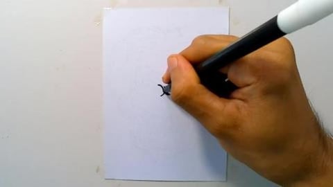 Drawing zombie grandfather cartoon graffiti