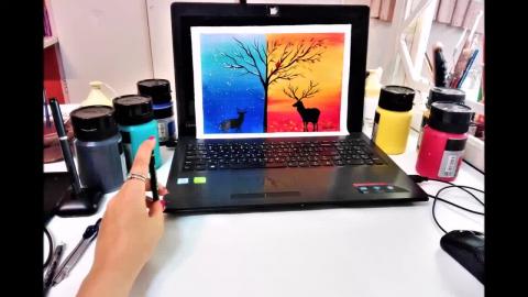 Distance Love Deer in the Forest, and 2 Seasons Painting ...