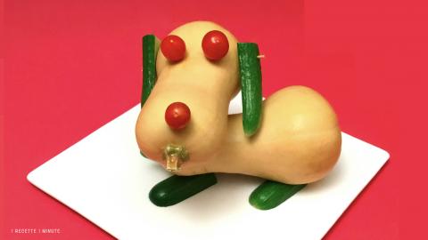 How to Make a Dog with a Butternut Squash / Fun Garnish, ...