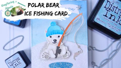 Polar Bear Ice Fishing Birthday Card