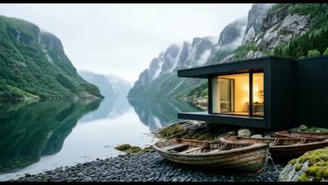 Relaxing Fjord Cabin • 8 Minutes of Pure Ambient Piano ...