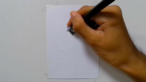 Drawing graffiti zombie circus clown playing 3 eyeballs s...