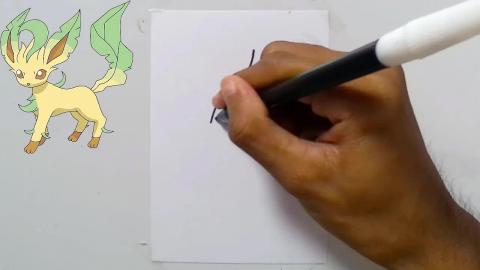 Drawing pokemon Leafeon shorts