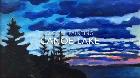 Digital Painting from Canoe Lake, Algonquin Park Canada 