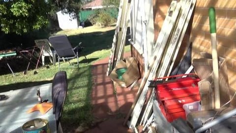 Sheds up & pargola posts were wrotten, Husky boy keeps pe...