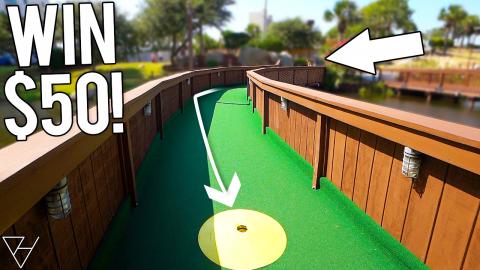 Nearly Impossible Mini Golf Hole In One Wins $50! - Part ...