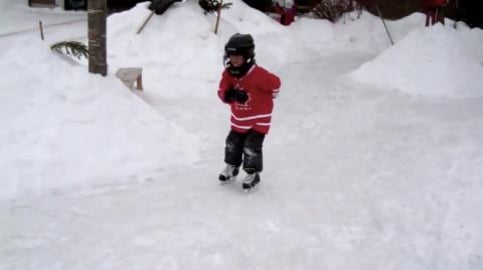 Front yard Hockey Practice in Canada