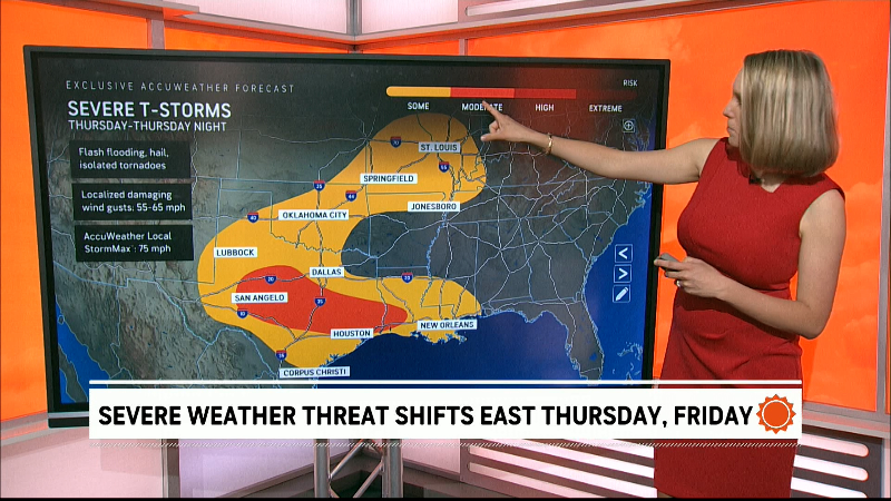 A new severe storm threat develops for the central US