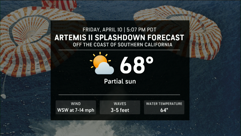 Weather conditions for tonight's Artemis II splashdown in California ...