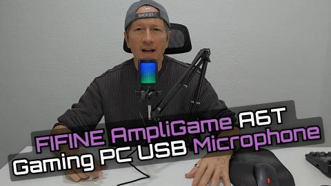 FIFINE AmpliGame A6T USB RGB Gaming Condenser Microphone,...