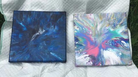 2020 Fluid Art #46 - Dried Results & Details - Dutch Pour...