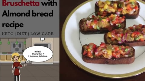 Mango Veggie Blend Bruschetta with Almond Walnut Bread Re...