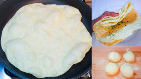 Foldable flat bread recipe.