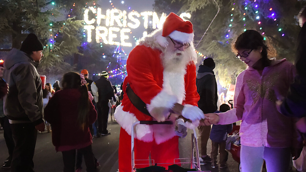 Watch scenes from the first of two WalkNights at Fresno's Christmas