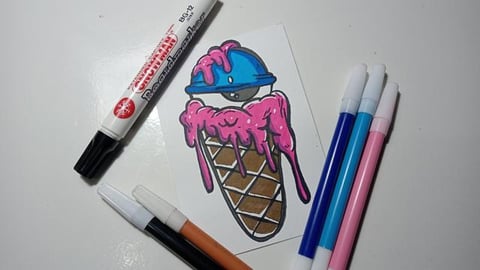 Drawing Graffiti Character Ice Cream Eyes
