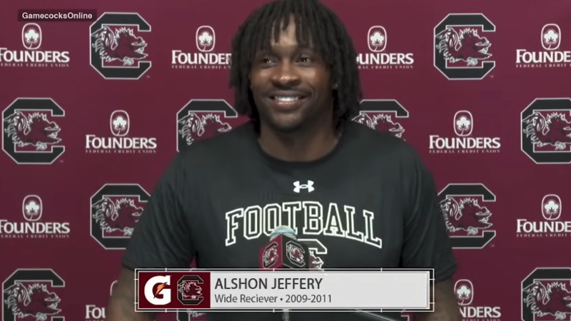 Watch as Alshon Jeffery's jersey is retired at Williams-Brice Stadium