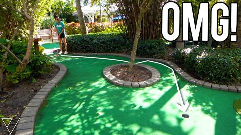 Insanely Lucky Mini Golf Hole In One - Awesome Holes Here...