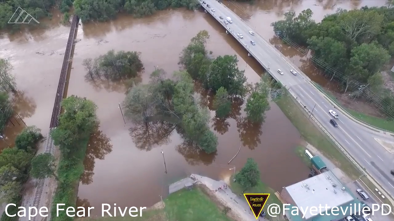 Fayetteville NC police record Cape Fear River, Locks Creek flooding ...