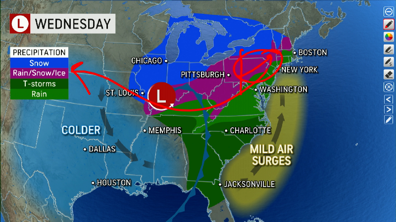 Active weather pattern for the Northeast