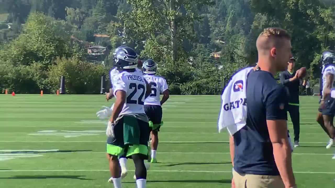 Sideline goes nuts as tackle George Fant logs his first career catch