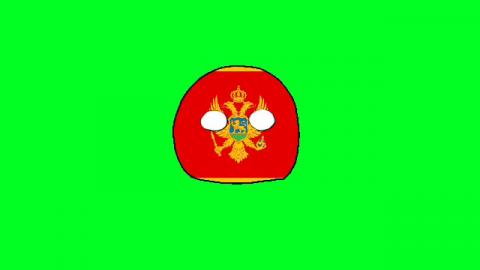 Blinking Montenegro ball Green Screen