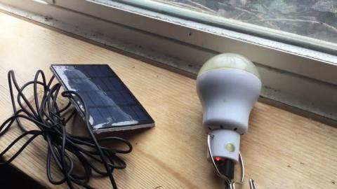 Solar LED Light Bulb Test - 7 hours of Light.