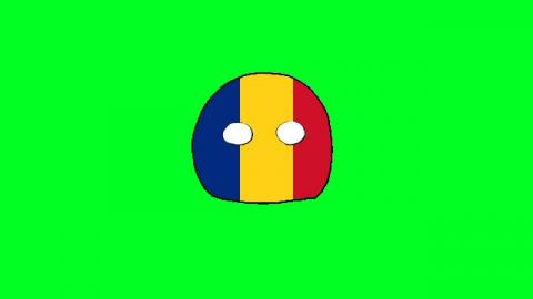 Blinking Romania ball green screen