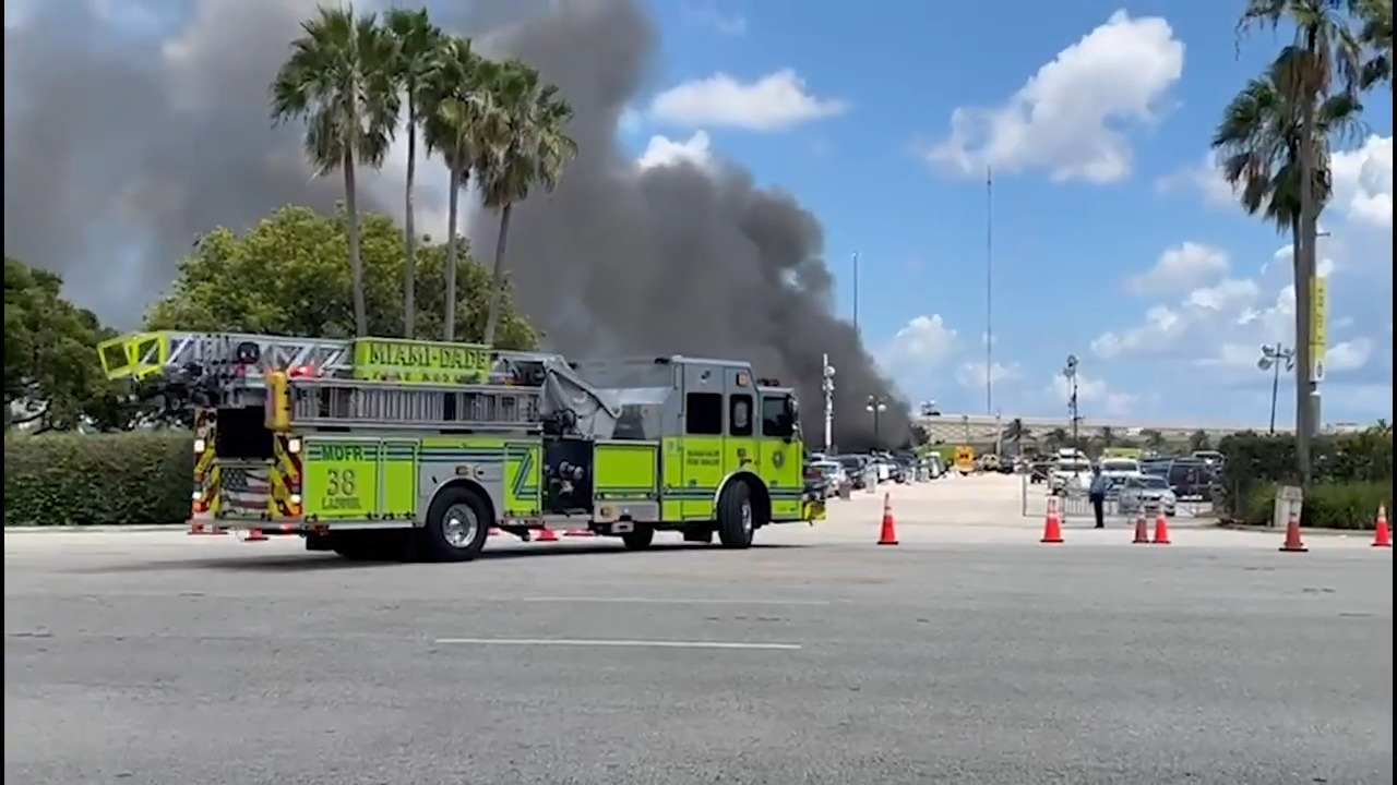 Cars Caught On Fire In Hard Rock Stadium Parking Lot After