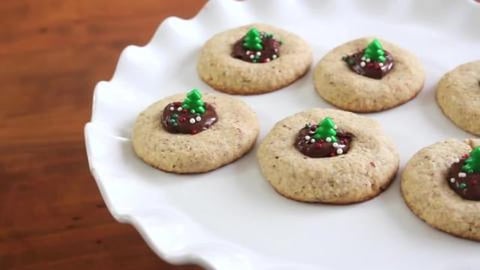 Thumbprint Nutella Christmas Cookies  | SweetTreats