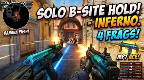 Counter-Strike 2 - Solo B-site Defense on Inferno | CS2
