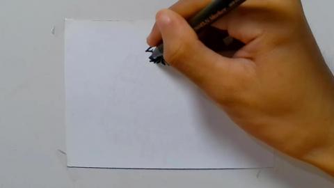 Drawing big zombie graffiti with middle finger shorts