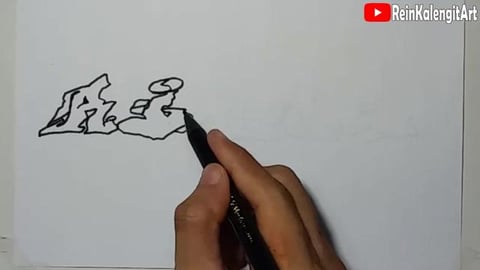 Drawing Grafiti Name Rikas V2