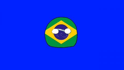 Blinking Brazil Ball Blue Screen