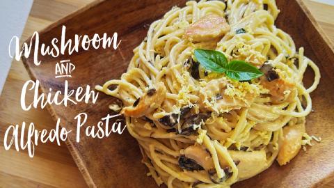 Mushroom and Chicken Alfredo Pasta Recipe  | How to cook ...