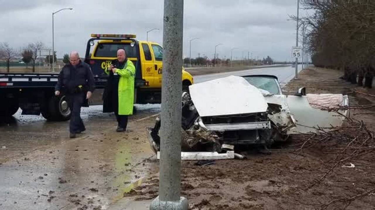 Woman Injured After Car Hydroplanes, Crashes Into Merced Orchard ...