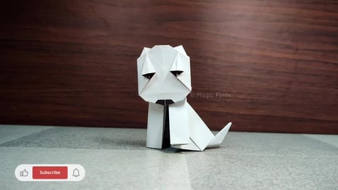 Origami Bull Terrier dog | Origami Dog | Origami tutorial...