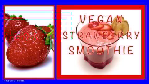 Vegan Strawberry Smoothie with Chia Seeds, Banana and Pla...