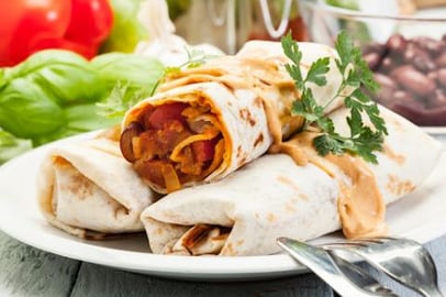 Flour Tortillas With Meat Filling. Easy And Fast