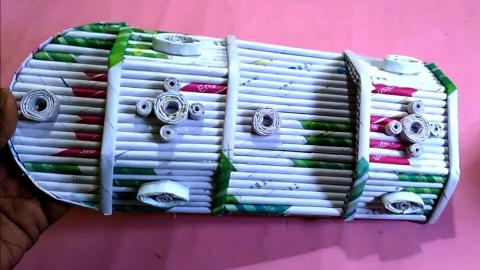 Multi purpose Wall Mount Organizer From waste paper