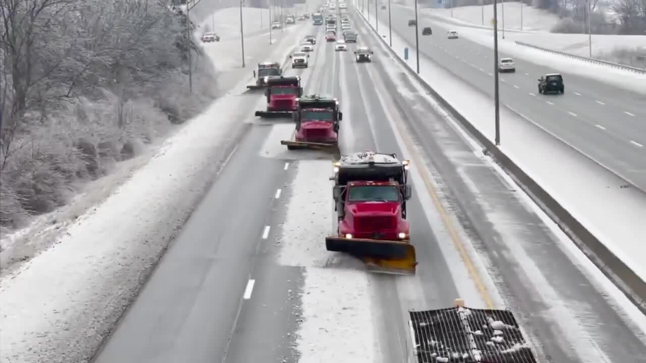 Clearing the I75 barrier wall in Kentucky takes 7 plows. Here's why