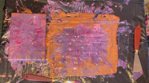 2021 Fluid Art #21 - Card Dips in Leftover Paint