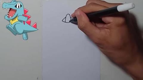 DRAW POKEMON TOTODILE #SHORTS
