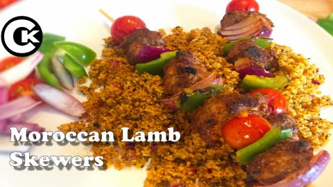 Moroccan Lamb Skewers | With Moroccan couscous