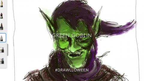 Halloween Speed Drawing Challenge #Drawlloween Day 3: Gre...