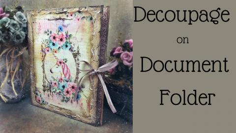 UNICORN DECOUPAGE ON RINGBINDER DOCUMENT FOLDER | DECOUPA...