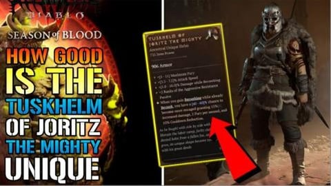 Diablo 4: "Tuskhelm Of Joritz The Mighty" Unique Helm! Ho...